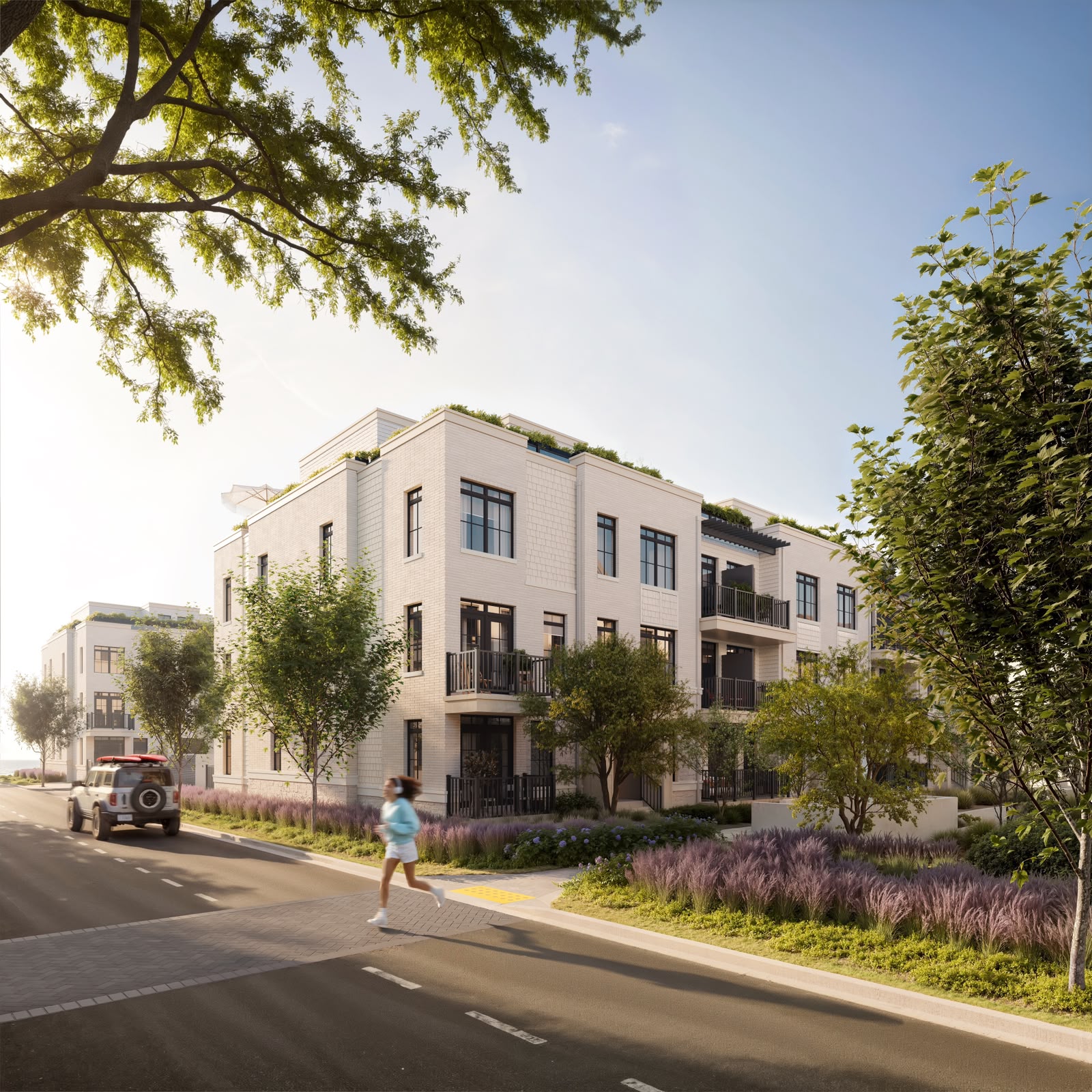 Contemporary interior of a South Banks Towns coastal townhome in Lakeview Village